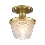 Потолочный светильник для ванных комнат с плафоном из прессованного фактурного стекла Quoizel варинант исполнения - 6 | Loft Concept в Волгограде