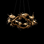 Люстра подвесная с прозрачными стеклянными птичками на ветвях Диаметр 80 см Serip Voa варинант исполнения - 8 | Loft Concept в Волгограде