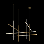 Люстра с 8-ю пересекающимися цилиндрическими плафонами на тонких тросах Trumpet tube варинант исполнения - 3 | Loft Concept в Волгограде