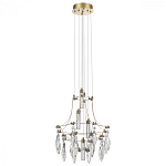 Люстра подвесная из металла с хрустальными подвесками прозрачного цвета Quasar 41 варинант исполнения - 2 | Loft Concept в Волгограде