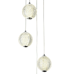 Каскадная люстра с 5-ю плафонами из акрила в виде шара Felice Chandelier Chrome варинант исполнения - 2 | Loft Concept в Волгограде