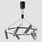 Люстра круглая с 9-ю цилиндрическими плафонами на магнитном креплении Bronze Concert варинант исполнения - 5 | Loft Concept в Волгограде