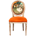 Стул из натурального бука оранжевое с цветным принтом Impressionism in Color варинант исполнения - 1 | Loft Concept в Волгограде