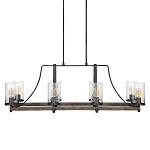 Люстра подвесная с восемью прозрачными стеклянными цилиндрическими плафонами в стиле лофт Feiss варинант исполнения - 1 | Loft Concept в Волгограде