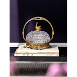 Конфетница из прозрачного рельефного стекла с ручкой и фигуркой лебедя Eden Garden варинант исполнения - 4 | Loft Concept в Волгограде