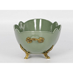 Чаша зеленого цвета из фарфора с волнообразным краем Eden Garden porcelain and bronze варинант исполнения - 2 | Loft Concept в Волгограде