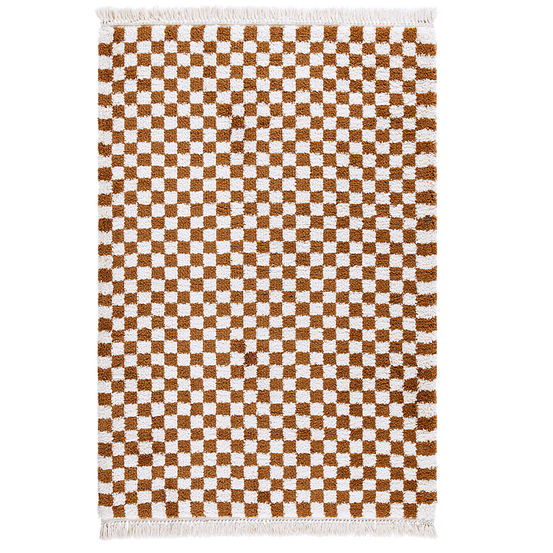 Ковер с шахматным принтом Chess Layout Коньяк Ковер с шахматным принтом Chess Layout Коньяк в Волгограде | Loft Concept
