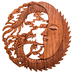 Панно из дерева дракон и луна Panel With Animals варинант исполнения - 1 | Loft Concept в Волгограде