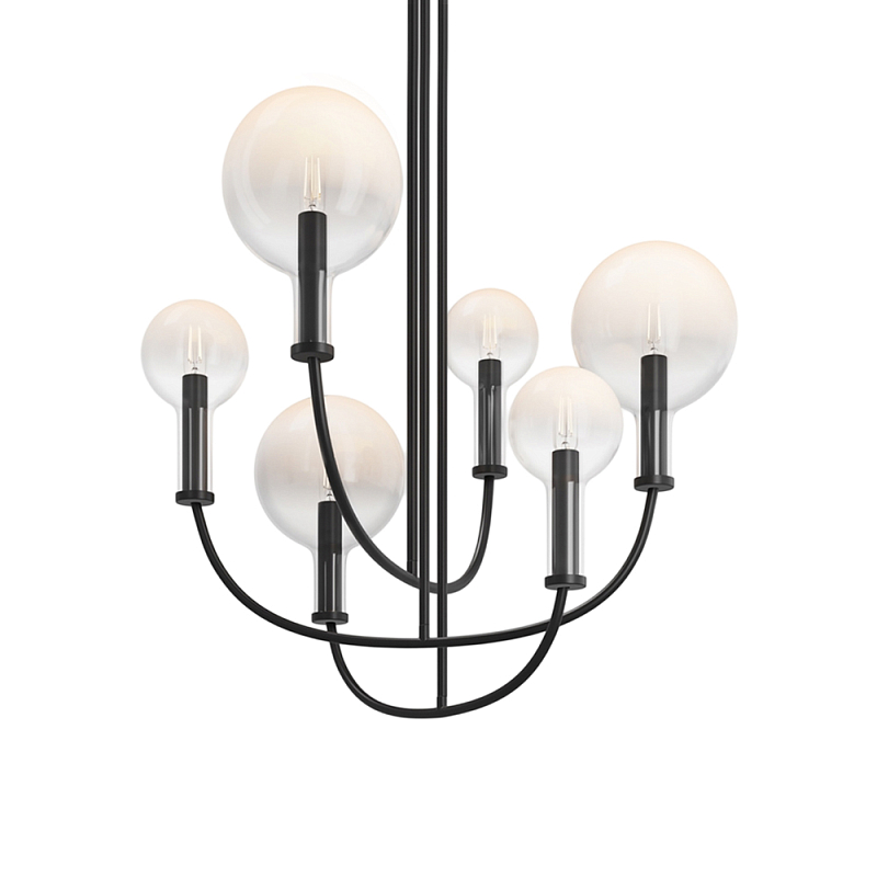 Люстра подвесная Status E14x6 Черный Прозрачное Стекло в Волгограде | Loft Concept 