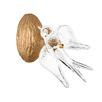 Бра с прозрачной стеклянной фигуркой птички Serip Voa варинант исполнения - 1 | Loft Concept в Волгограде