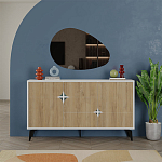 Комод с 3-мя дверцами и выдвижным ящиком цвета светлый дуб SPARK CONSOLE WHITE варинант исполнения - 1 | Loft Concept в Волгограде