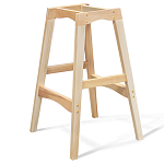 Барный стул со спинкой на 4-х деревянных ножках Оранжевый Велюр Ava Charm варинант исполнения - 4 | Loft Concept в Волгограде