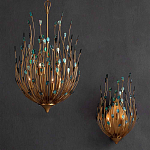 Бра настенное золотое с декором из бирюзовых элементов Peacock Tail варинант исполнения - 4 | Loft Concept в Волгограде