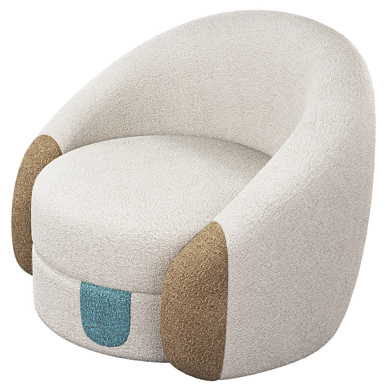 Дизайнерское Кресло Undina Молочный Песочный Голубой в Волгограде | Loft Concept 