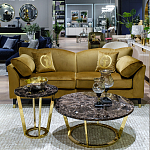 Стол журнальный коричневый на золотом основании Symphony of the Earth варинант исполнения - 3 | Loft Concept в Волгограде