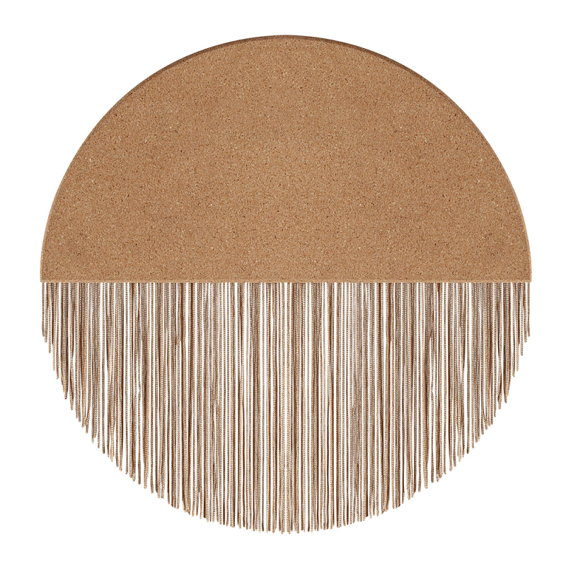 Бра круглое натуральная пробка с бахромой Natural Cork Бежевый в Волгограде | Loft Concept 