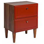 Тумба прикроватная красная из массива бука с 2-мя ящиками Wenge Light варинант исполнения - 1 | Loft Concept в Волгограде