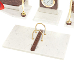 Настольный письменный набор из мрамора и лемезита с гербом и флагом России Marble Accessory варинант исполнения - 4 | Loft Concept в Волгограде