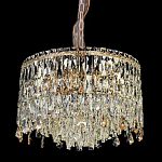 Люстра круглая с хрустальными подвесками на золотистом каркасе Roul Crystal Light варинант исполнения - 1 | Loft Concept в Волгограде