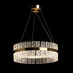 Люстра круглая золотого цвета с прозрачными рельефными стеклянными вставками Textured Glass Chandelier варинант исполнения - 3 | Loft Concept в Волгограде