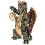 Часы в виде дракона Green Dragon Gold Mask with Clock варинант исполнения - 1 | Loft Concept в Волгограде