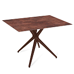 Стол обеденный с коричневой прямоугольной столешницей из керамики на четырех пластиковых ножках Brown Ceramics варинант исполнения - 1 | Loft Concept в Волгограде