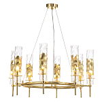 Люстра подвесная круглая с 8-ю цилиндрическими плафонами из стекла LIAISON варинант исполнения - 4 | Loft Concept в Волгограде