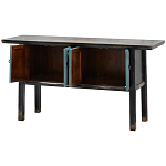Деревянная консоль в китайском стиле с дверцами голубая Qin Console Table Blue варинант исполнения - 3 | Loft Concept в Волгограде