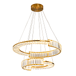 Светодиодная двухъярусная кольцевая люстра из хрусталя и стали и с пультом для регулировки света Maude Crystal Light варинант исполнения - 4 | Loft Concept в Волгограде