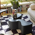 Дизайнерский журнальный стол чёрный изогнутой формы Alefy варинант исполнения - 1 | Loft Concept в Волгограде