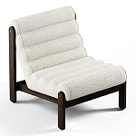 Кресло с деревянным каркасом и обивкой из белой ткани букле Medieval Furniture варинант исполнения - 1 | Loft Concept в Волгограде