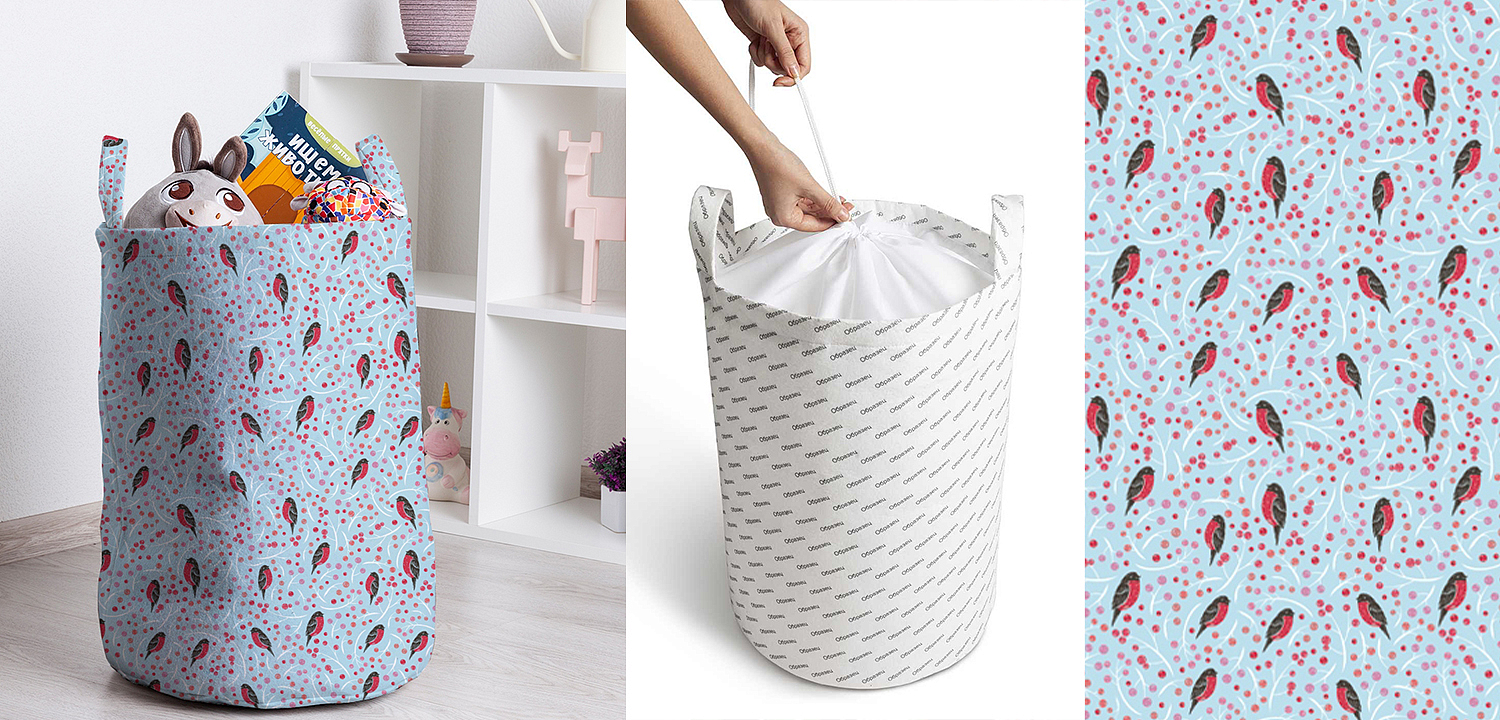 Корзина Bullfinches Pattern Basket Корзина Bullfinches Pattern Basket - Loft-Concept в Волгограде