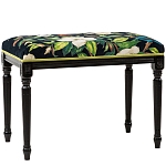 Банкетка из натурального бука черная с изображением птиц и цветов Blooming Birds2 варинант исполнения - 1 | Loft Concept в Волгограде