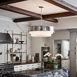 Люстра круглая с подвесками из текстурированного стекла молочного цвета Hinkley варинант исполнения - 8 | Loft Concept в Волгограде