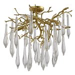 Люстра потолочная с прозрачными стеклянными подвесками в форме капель Droplet Chandelier варинант исполнения - 2 | Loft Concept в Волгограде