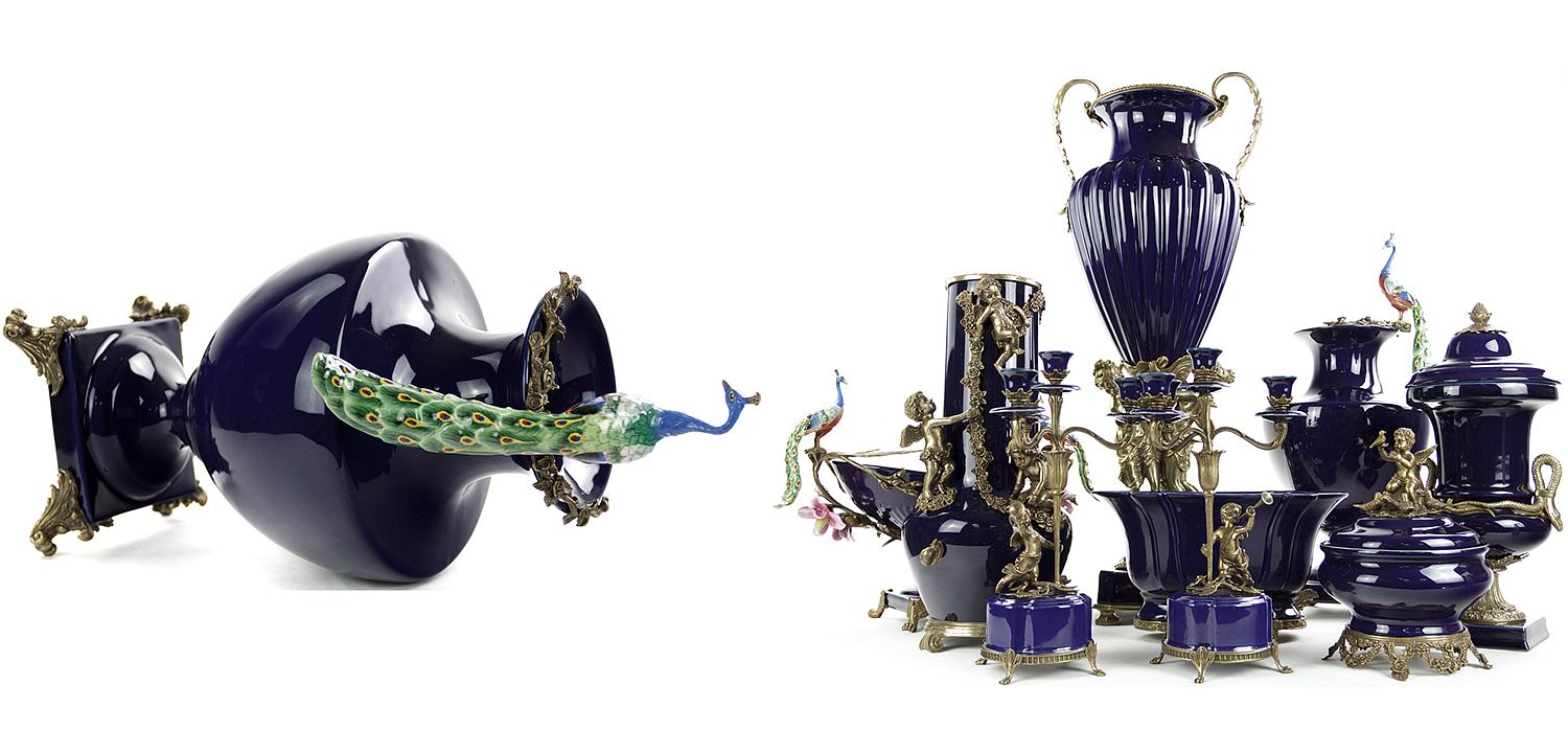 Ваза Selenia Blue Vase Peacock Ваза Selenia Blue Vase Peacock - Loft-Concept в Волгограде