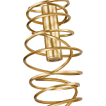 Подвесной светильник светодиодный из металла со спиральным декоративным элементом золотой Metal Spiral варинант исполнения - 3 | Loft Concept в Волгограде