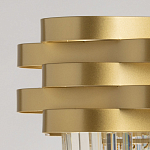 Люстра цвета матового золота с металлическими лентами и длинными прозрачными подвесками Gilded Waves варинант исполнения - 7 | Loft Concept в Волгограде