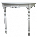 Консоль настенная полукруглая из массива бука с легкими потертостями White Provence варинант исполнения - 1 | Loft Concept в Волгограде