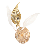 Бра с декоративными белыми и золотыми листьями на текстурном основании Wintery flovers варинант исполнения - 3 | Loft Concept в Волгограде