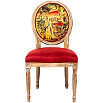Стул из натурального бука красное с цветным принтом Impressionism in Color варинант исполнения - 1 | Loft Concept в Волгограде