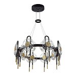 Люстра подвесная круглая черного цвета с круглыми прозрачными плафонами Virelia  варинант исполнения - 5 | Loft Concept в Волгограде