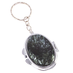 Зеркало брелок карманное двухстороннее из натурального камня Серафинит Stone Mirrors варинант исполнения - 1 | Loft Concept в Волгограде
