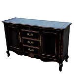 Буфет черного цвета с состаренным эффектом из массива березы с ящиками и дверцами Vintage варинант исполнения - 2 | Loft Concept в Волгограде