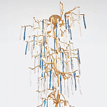 Люстра с голубыми и прозрачными подвесками в форме капель Blue Drop Chandelier варинант исполнения - 1 | Loft Concept в Волгограде