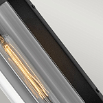 Настенный фонарь в индустриальном стиле с вытянутым цилиндрическим плафоном из прозрачного стекла и черным корпусом Hinkley варинант исполнения - 3 | Loft Concept в Волгограде