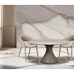 Стол обеденный круглый мраморный на бежевом основании Valedmir варинант исполнения - 5 | Loft Concept в Волгограде