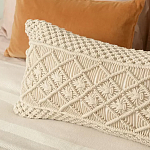 Чехол на подушку с макраме бежевого цвета Macrame варинант исполнения - 5 | Loft Concept в Волгограде