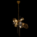 Люстра подвесная со стеклянными плафонами из дымчатого и золотистого с тремя вертикальными подвесками Gilded Mirage  варинант исполнения - 3 | Loft Concept в Волгограде