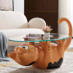 Дизайнерский журнальный стол с основанием в виде кота Bivan варинант исполнения - 1 | Loft Concept в Волгограде